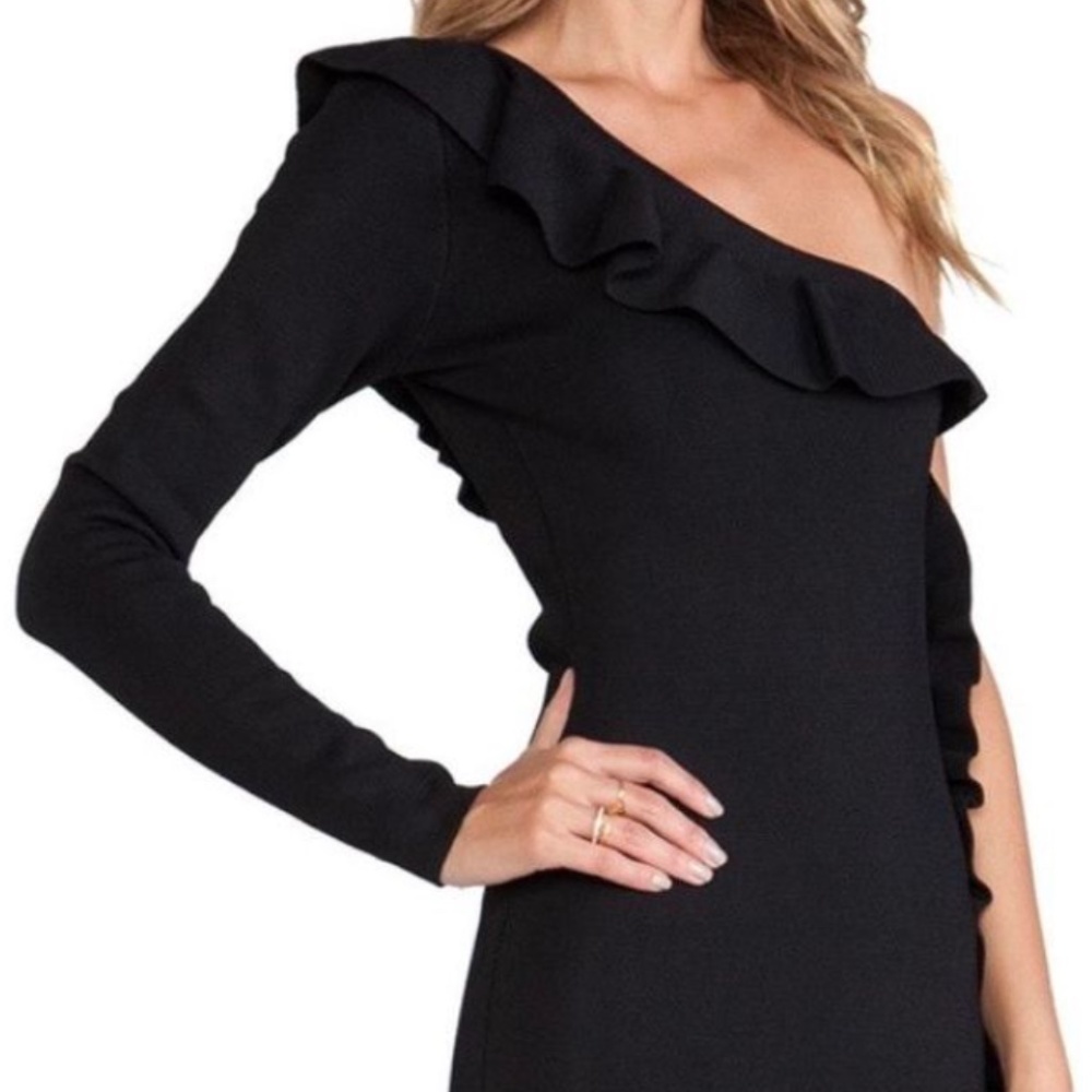 Torn by Ronny Kobo Ruffle Knit Dress - BURGUNDY